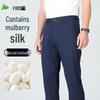 Shanshan Men's Premium Straight-Leg Silk Blend Pants