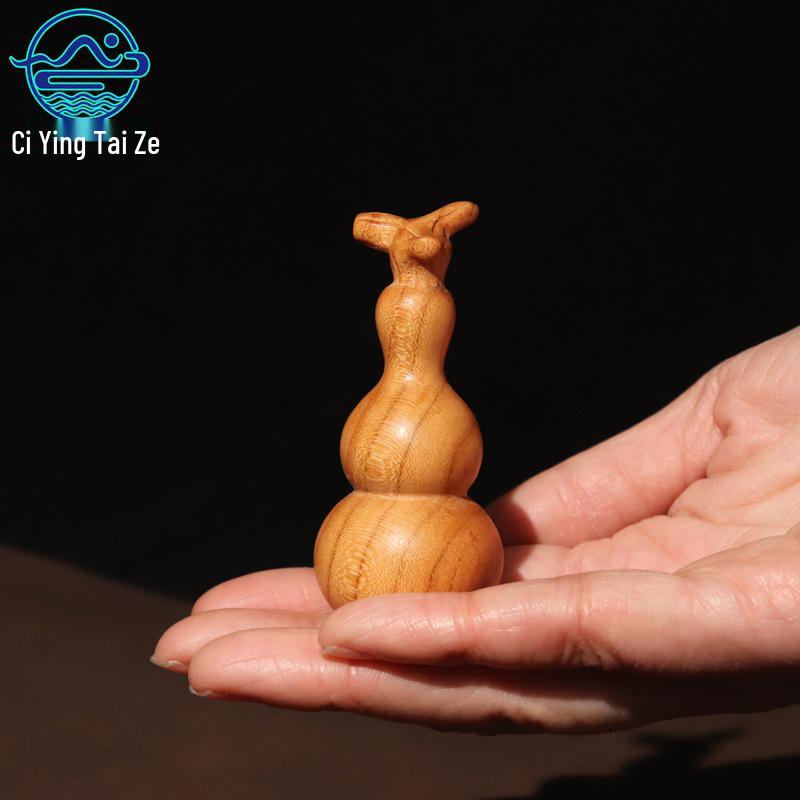 

Dragon Head Peach Wood Carved Gourd Handicraft