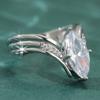 Exquisite Inlaid White CZ Women's Ring Trendy CopperColor Geometry Daily Wear Party Jewelry Anniversary Gift