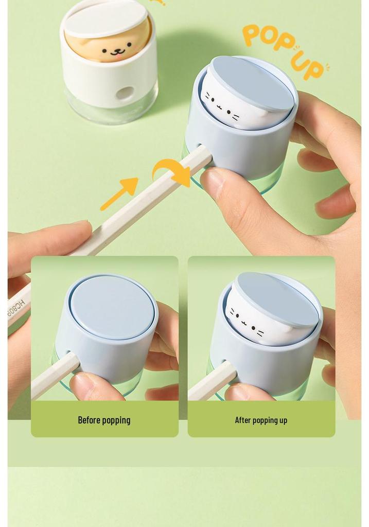 Dell Power Manual Pencil Sharpener: Portable, Large Caliber, Auto-Eject Function, Ideal for Primary School Sketch Pencils.