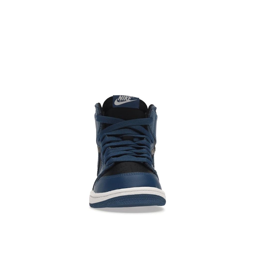 Air Jordan 1 Retro High OG PS Dark Marina Blue Kids Sneakers Black White AQ2664-404