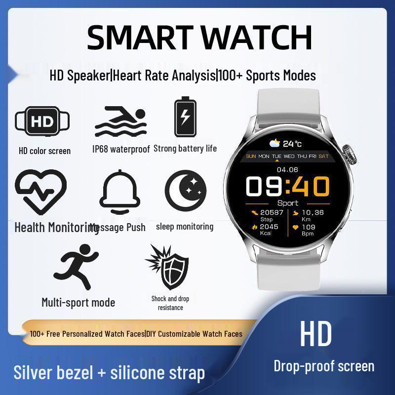 

Smartwatch Fitness Tracker: Heart Rate, Blood Pressure, SpO2 Detection, IP68 Waterproof, Low Power, Long Battery Life for Running & Sports.
