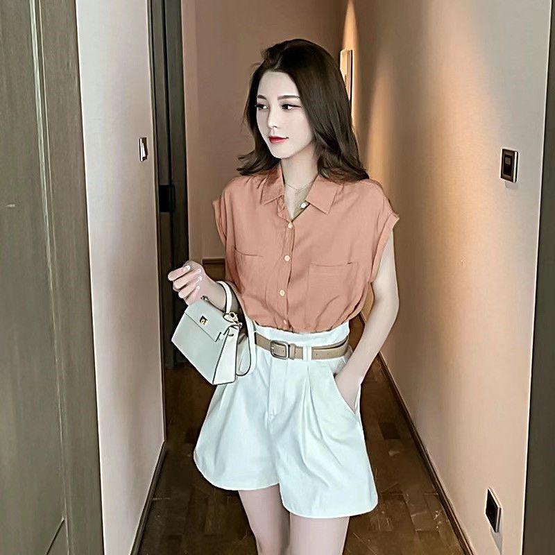 Spring 2026 Korean Style Sleeveless Shorts Set with Dimensional Decoration for Light-Skinned Wear