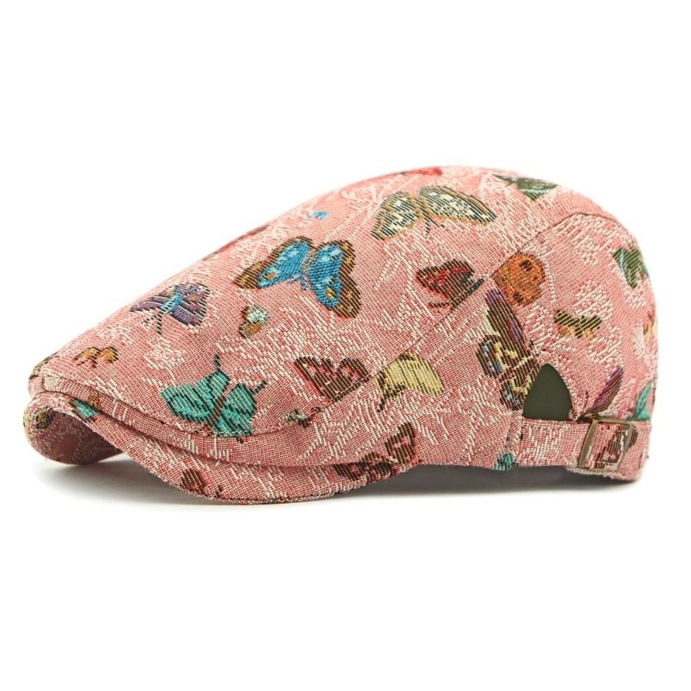 Reversible Design Retro Newsboy Cap Vintage Butterfly Embroidered Beret  Artistic Occasions