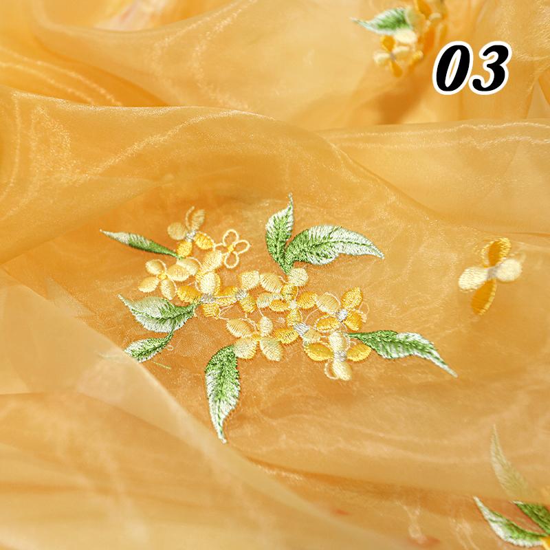 100x150cm Ancient Style Embroidery Fabric Chinese Style Tulle Fabric For DIY Hanfu Cheongsam Wedding Dress Stage Costume Decor