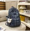 Schoolbag high-value retro style plaid schoolbag for women's autumn and winter new Korean ins middle and high school students versatile backpack