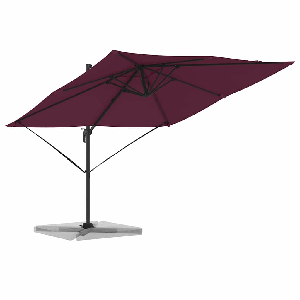 Roma Cantilever Umbrella Red 286 X 284 X 265 Cm Aluminium and Polyester