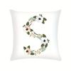 Plant Flowers Alphabet Printed Cushion Cover Spring Home Seat Decorative Pillowcase  Square Polyester Letters Pillow Cover