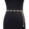 New Belt for Women's Personality Simple and Fashionable Love Buckle Rhinestone Inlaid Metal Waist Chain Dress Accessories