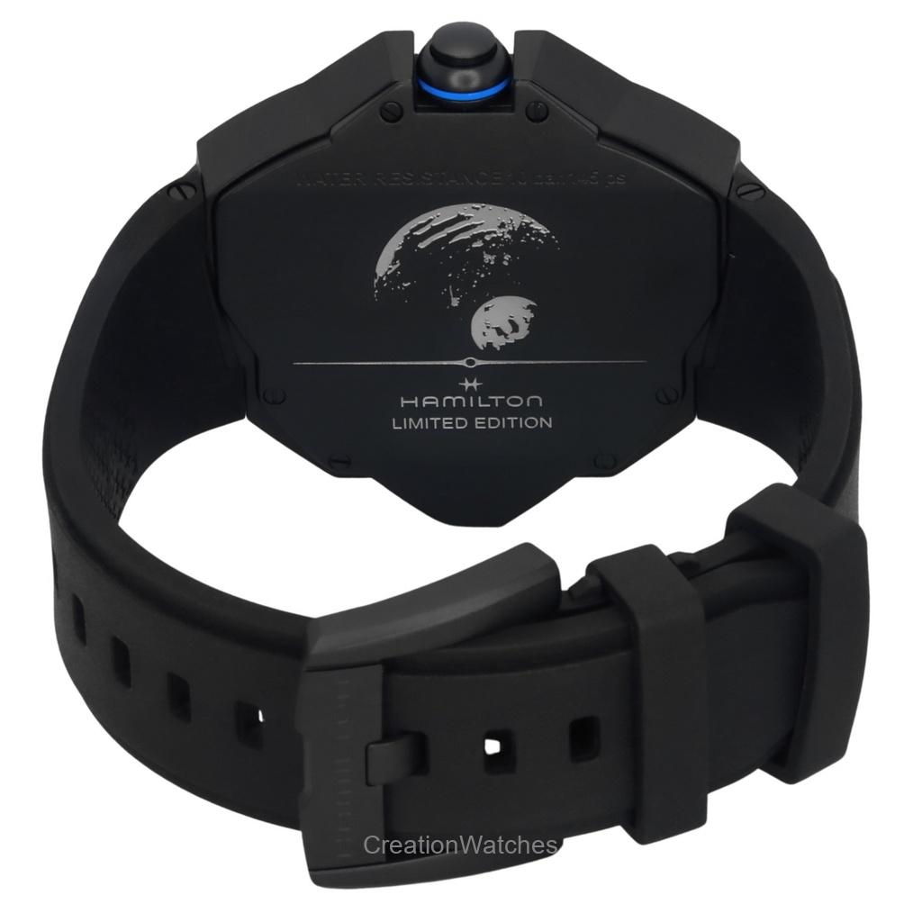 Hamilton Ventura Edge Dune Limited Edition Kautschukarmband Schwarzes Zifferblatt Quarz H24624330 100M Herrenuhr