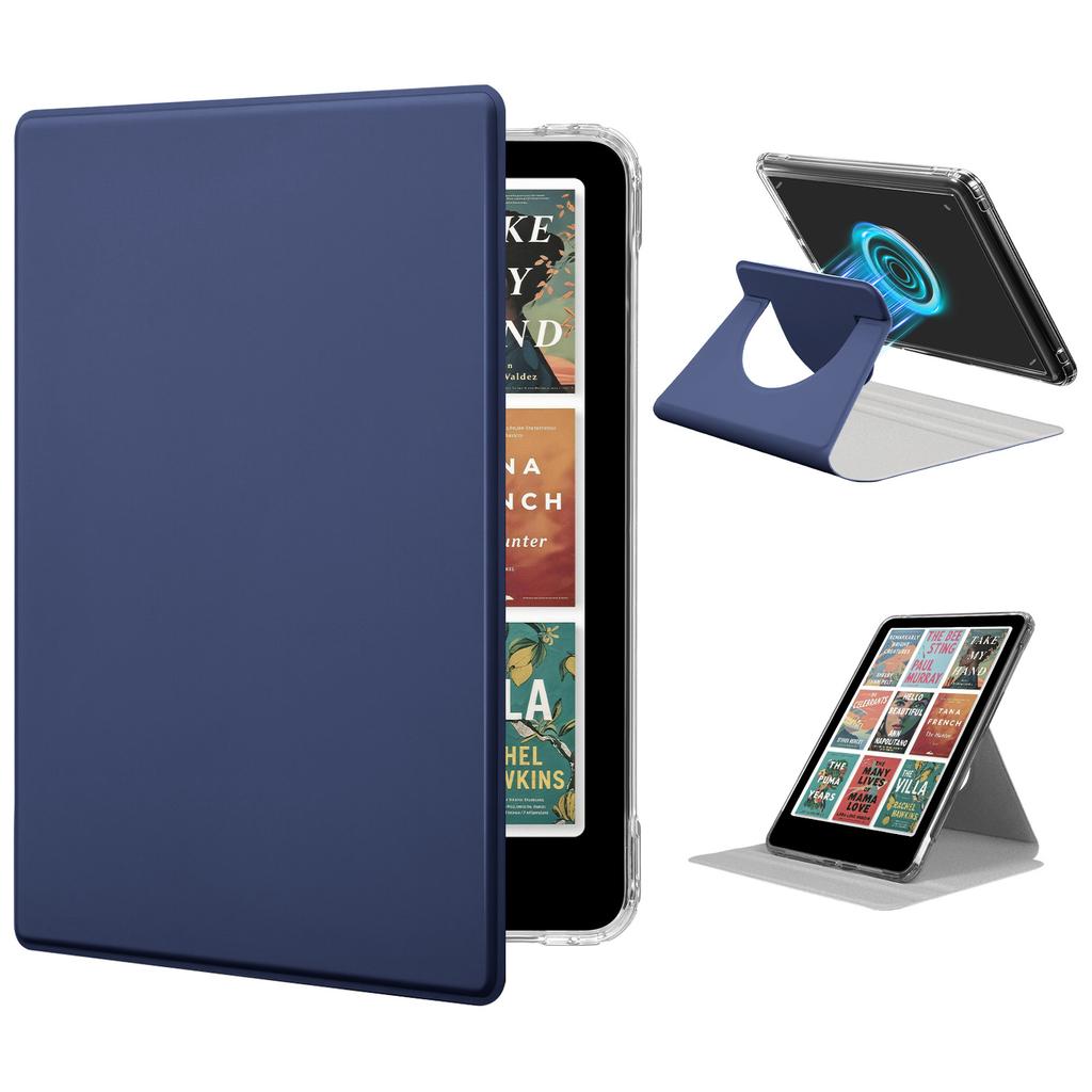Case for 7-inch Kindle Paperwhite (12th Generation – 2024 Release) with 360-degree rotating, detachable magnetic stand