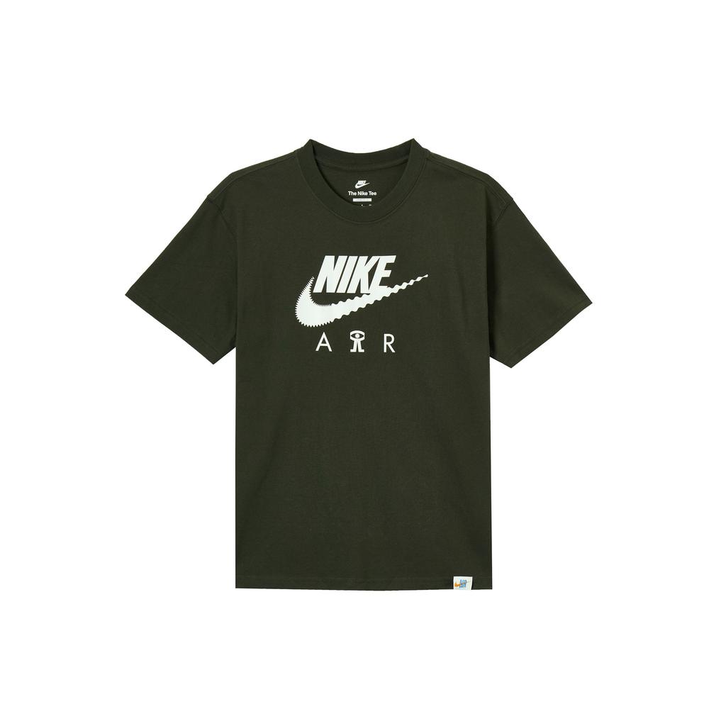 Nike Letter Print Logo Crew Neck Cotton Casual Short Sleeve T-Shirt Men Tops Green DQ1017-355