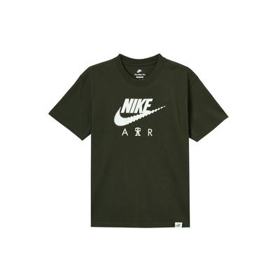 Buchstabenprint Logo Rundhals Baumwolle Freizeit Kurzarm T-Shirt Herren Oberteile Grün DQ1017-355