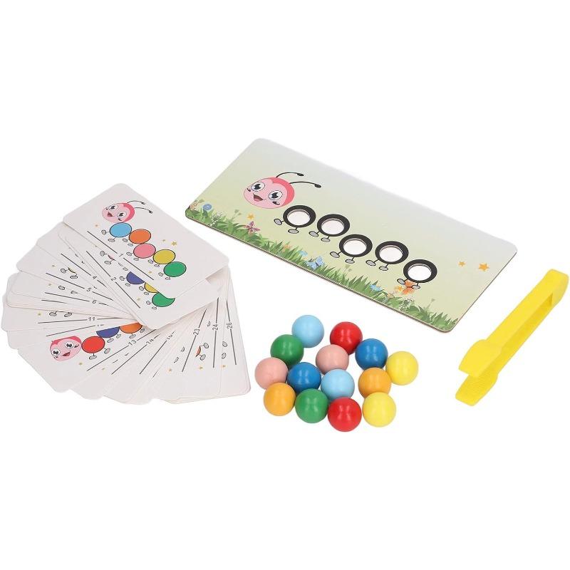 

1 Set Caterpillar Clip Beads Toys, Wooden Caterpillar Pattern Clip Beads Toys, Children s Color Sorting Matching Game