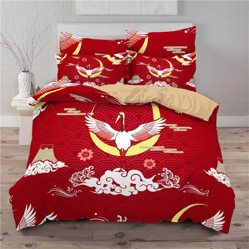 Lucky Cat Bedding Set For Kids Girls Boys 3D Print Floral Duvet Cover Set Microfiber Chinese Traditional Style Comforter Cover