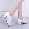 New Latin Dance Shoes Women Hollow Out Leather Women Shoes Ballroom Dance Shoes Closed Toe White Rubber Soles