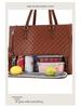 High-Quality Insulated Black Diamond Lattice Lunch Bag, Handbag, and Crossbody Tote
