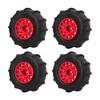 4 PCS RC Car Snow Wheels Tires Excellent Grip Thickened Weighted RC Car Accessories with 12mm 14mm 17mm Colligator Red