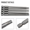 1/4Inch Hex Screwdriver Bit 100mm 5 Pcs Alloy Steel