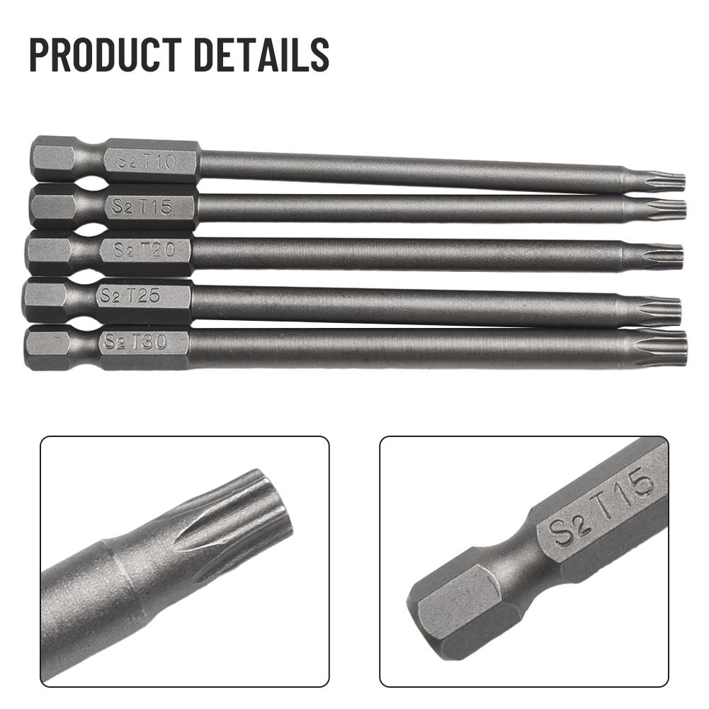 1/4Inch Hex Screwdriver Bit 100mm 5 Pcs Alloy Steel