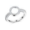Huitan CopperColor Women Ring Simple Circle Shaped Fashion Versatile Daily Party Lady Accessories Full Shiny CZ Elegant Jewelry