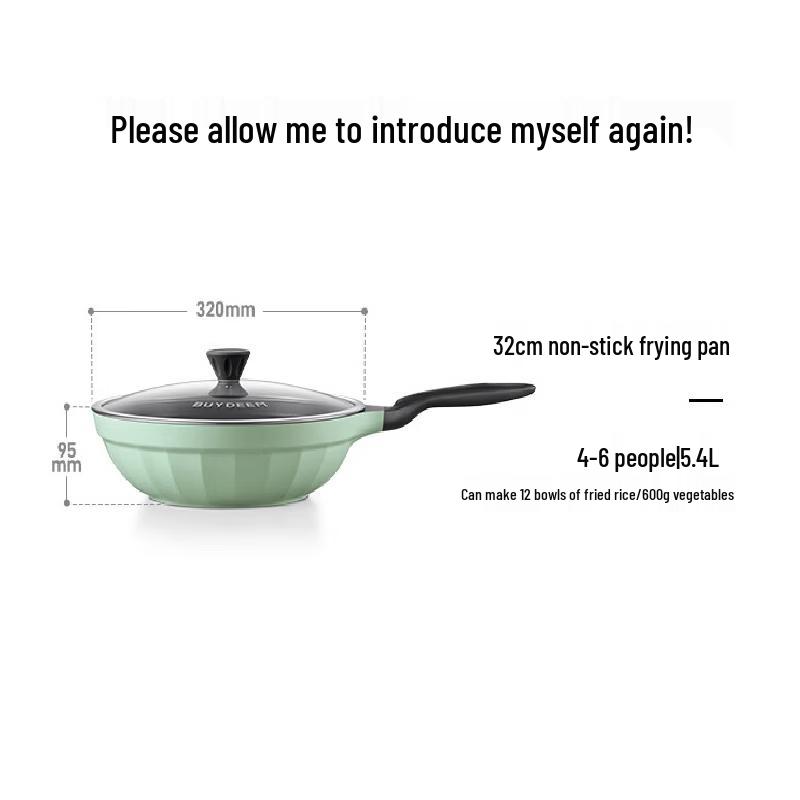 Buydeem 32cm Non-Stick Wok Frying Pan