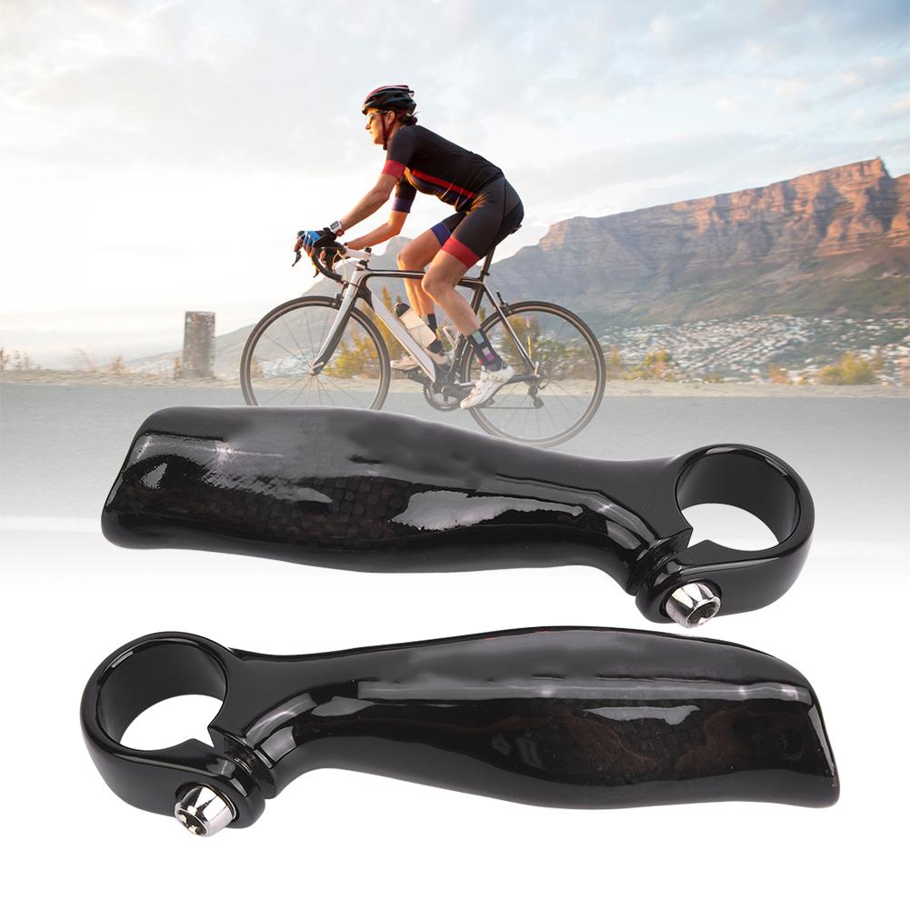 1 Pair Carbon Fiber Bicycle Handlebar Grip Bike Bar End Handlebar Ends for Road Mountain BikesBright