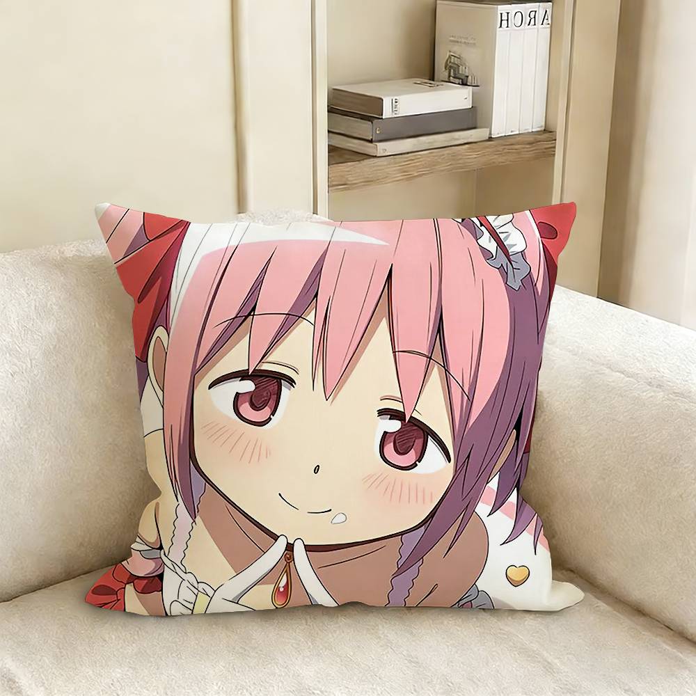 PPuella MMagi Madoka MMagica Pillow Case Living Room Sofa Cushion Cover Suitable For Home Bedroom Room Decoration