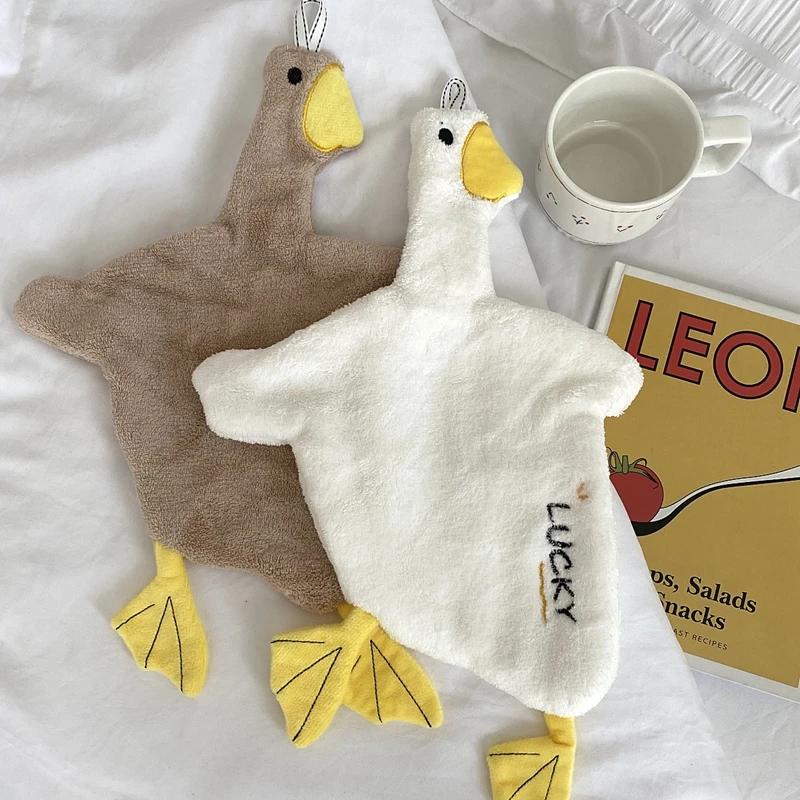 Prosop de baie șic cu design, prosop de mână absorbant drăguț cu desene animate, prosop de șters rață agățat care nu lasă scame, prosoape de mână moi pentru copii