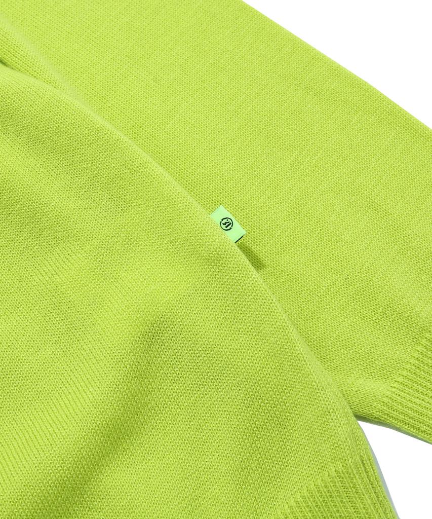 VERSE ONE Merino Wool Basic Knit Sweater Neon Green
