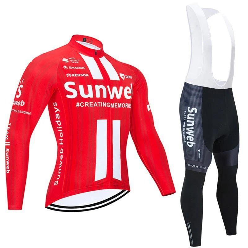 Unisex Long Sleeve Fleece-Lined Cycling Jersey Mountain Road Bikes Wear