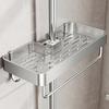 No Drilling Bathroom Storage Rack Wall-Mounted Shelf Hangable Shower Holder Organizer Modern Bathroom Accessories