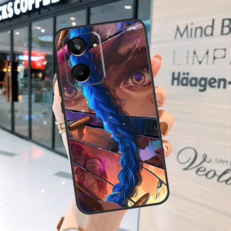 Arcane Jinx Vi Anime For Realme C30 C11 C15 C21Y C25 C33 C35 C55 GT Neo 3T 2T 5 3 8 9 10 11 Pro Plus Phone Case
