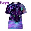 Tiger 3D Cool T-shirt Fashion Men's Animal Art Tiger T-shirt Harajuku Novelty  Hip Hop Unisex  Street Short Sleeve