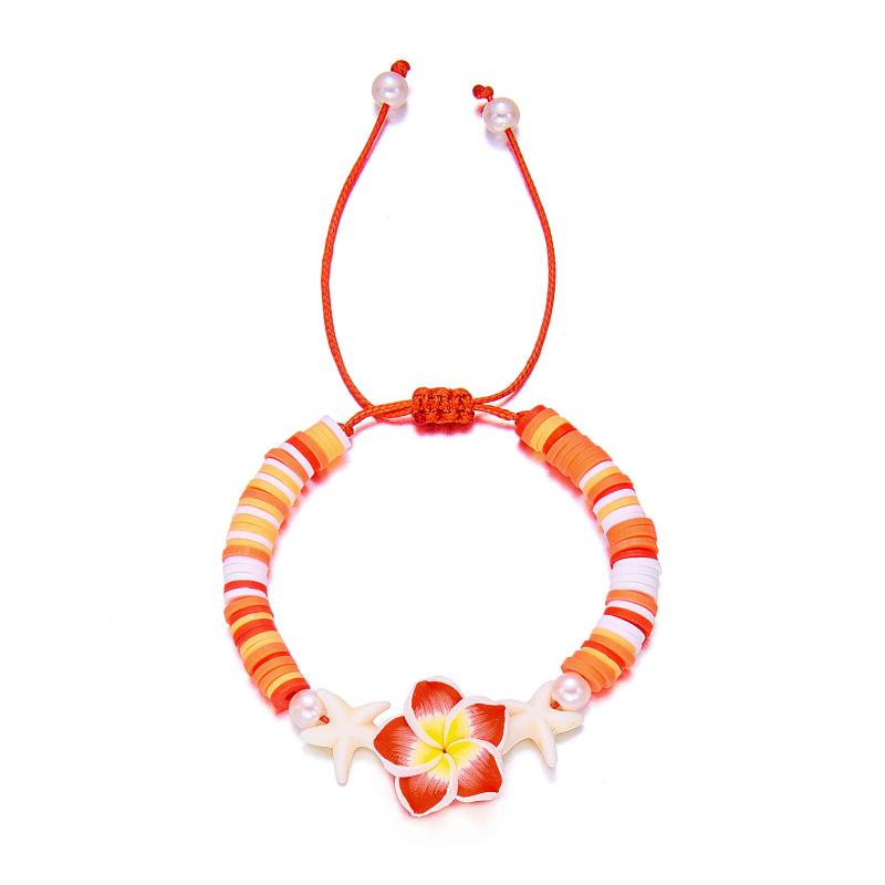 Bohemian Colorful Flower Charm Bracelets For Women Adjustable Pull String Summer Vacation Bangles Girls Party Jewelry Gift