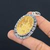 925 Sterling Silver Psilomelane Dendrite Stone Engagement Mother Pendant Jewelry