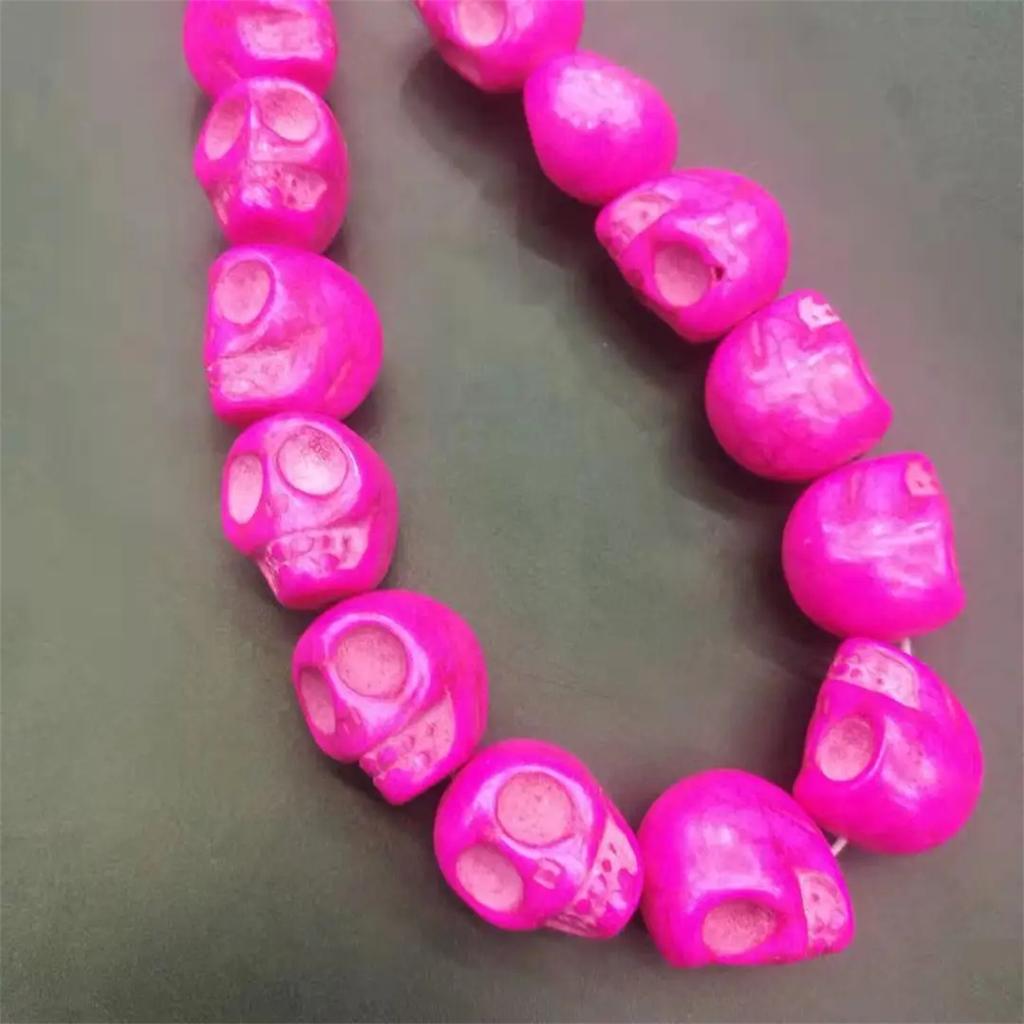 CH70 20Pcs 11mm wacky Skull Beads Clothes Multicolor Beads Handmade Diy Necklace Gothic Jewelry Handmade Beads trend Accessories