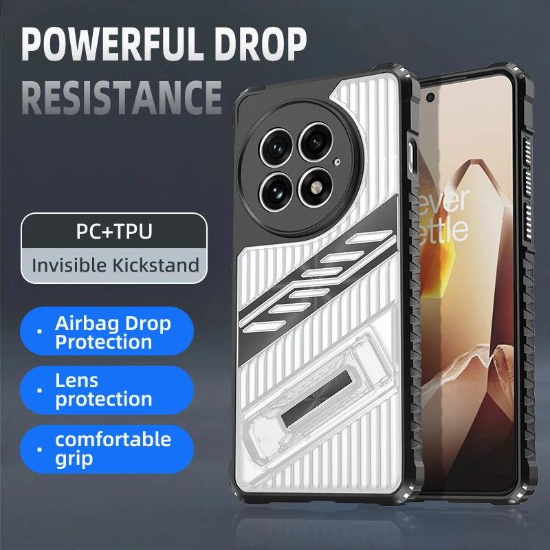 Anti-slip Kickstand Case For OnePlus 13 One Plus 13R Cover Stand Holder Transparent Shell Fundas Coque