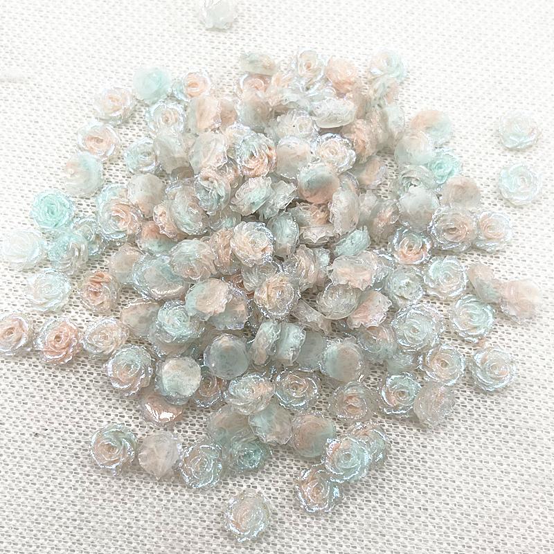30pcs 13mm High Quality Glitter Resin Rose Flowers for Jewelry Making 3D Nail Accessories Handmade DIY Nail Art