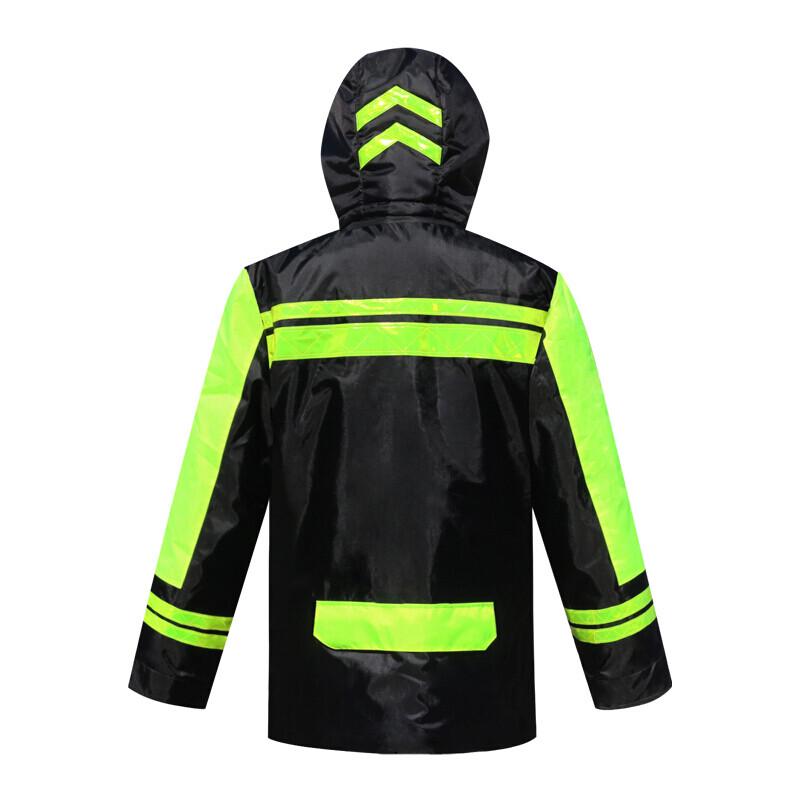Yushun Adult Fluorescent Reflective Fleece-Lined Rain Jacket