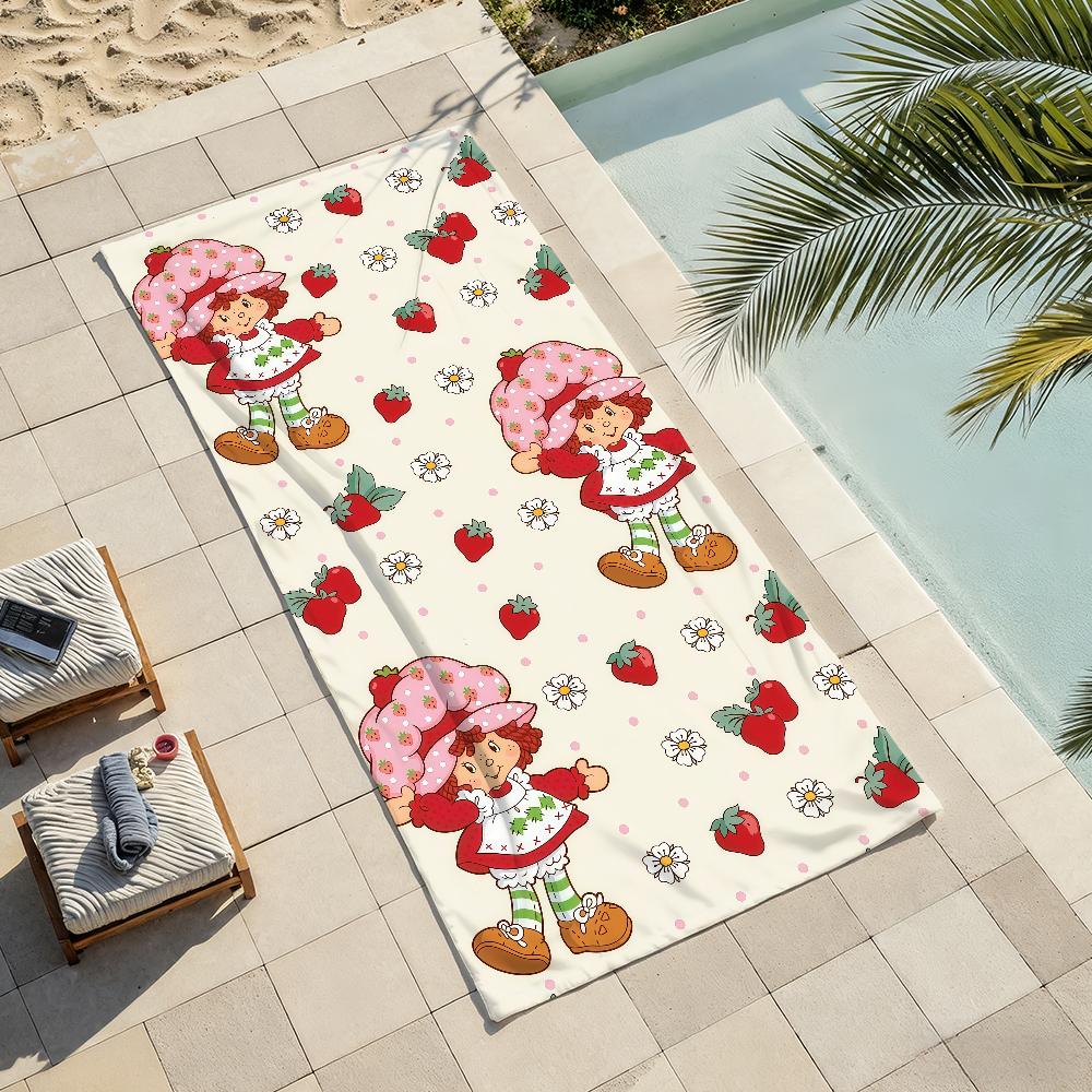 Cartoon süß S-Erdbeere S-Sahnetorte Handtuch Trocknen Badehandtuch Anwendbar für Leichtes Schwimmen Camping Yoga Strand Aus