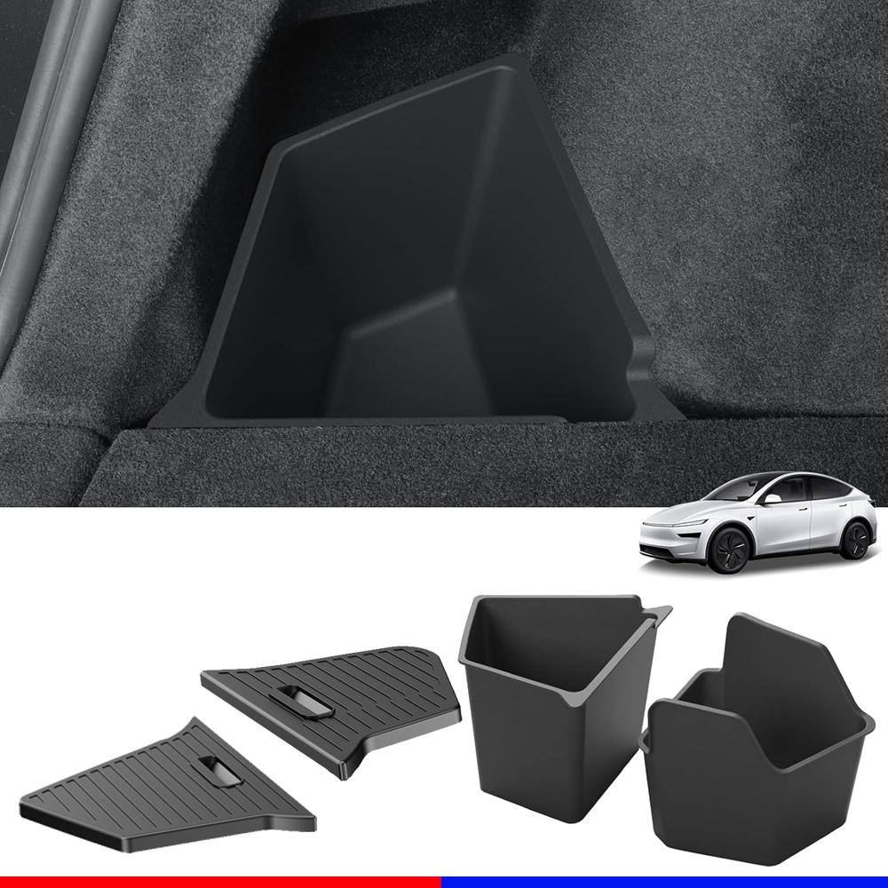 For 2026 2026 Tesla Model Y Trunk Organizer Trunk Storage Bins Cargo Mat Rear Trunk Side Storage Box Model Y Juniper Accessories