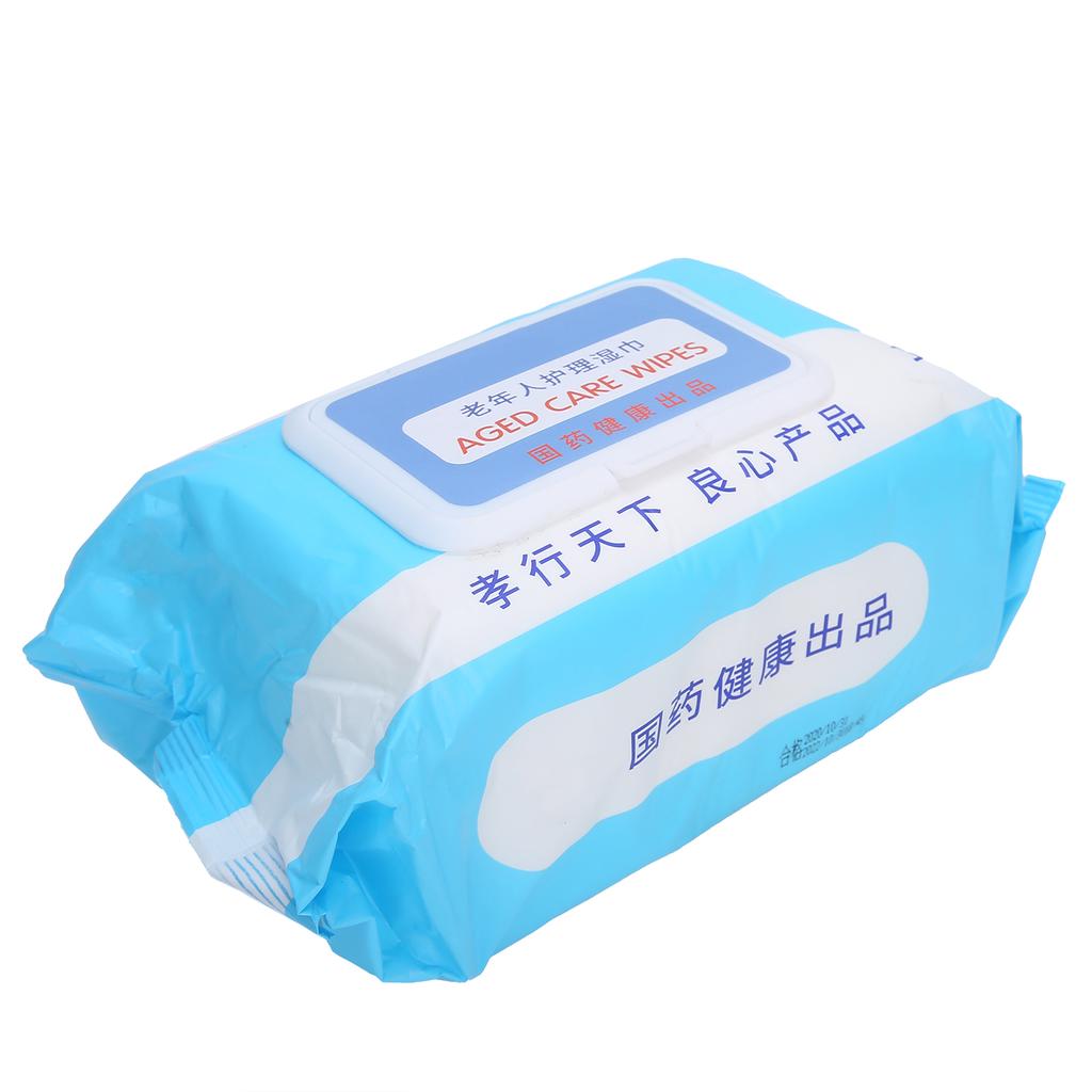 1 Bag 100Pcs of Wet Tissue Portable Non Woven Fabric Cleansing Wipe for Hygiene Elderly Care