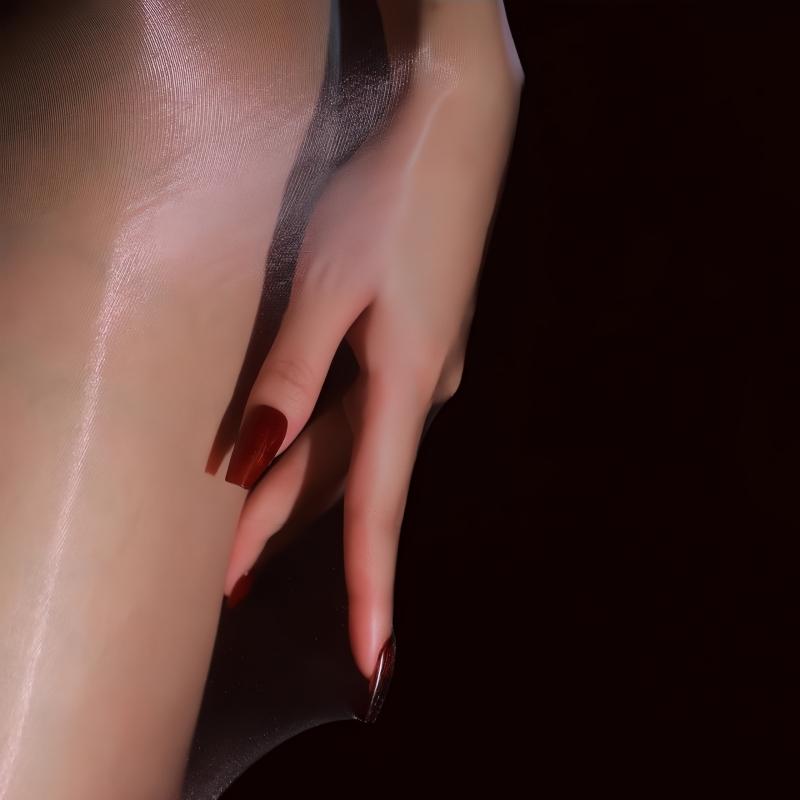 Two-Tone Maid Tights 3D Ultrathin Oil Shiny Fragrance Stockings Women Sexy Edgeless High Waist Pantyhose  Pole Dance Clubwear