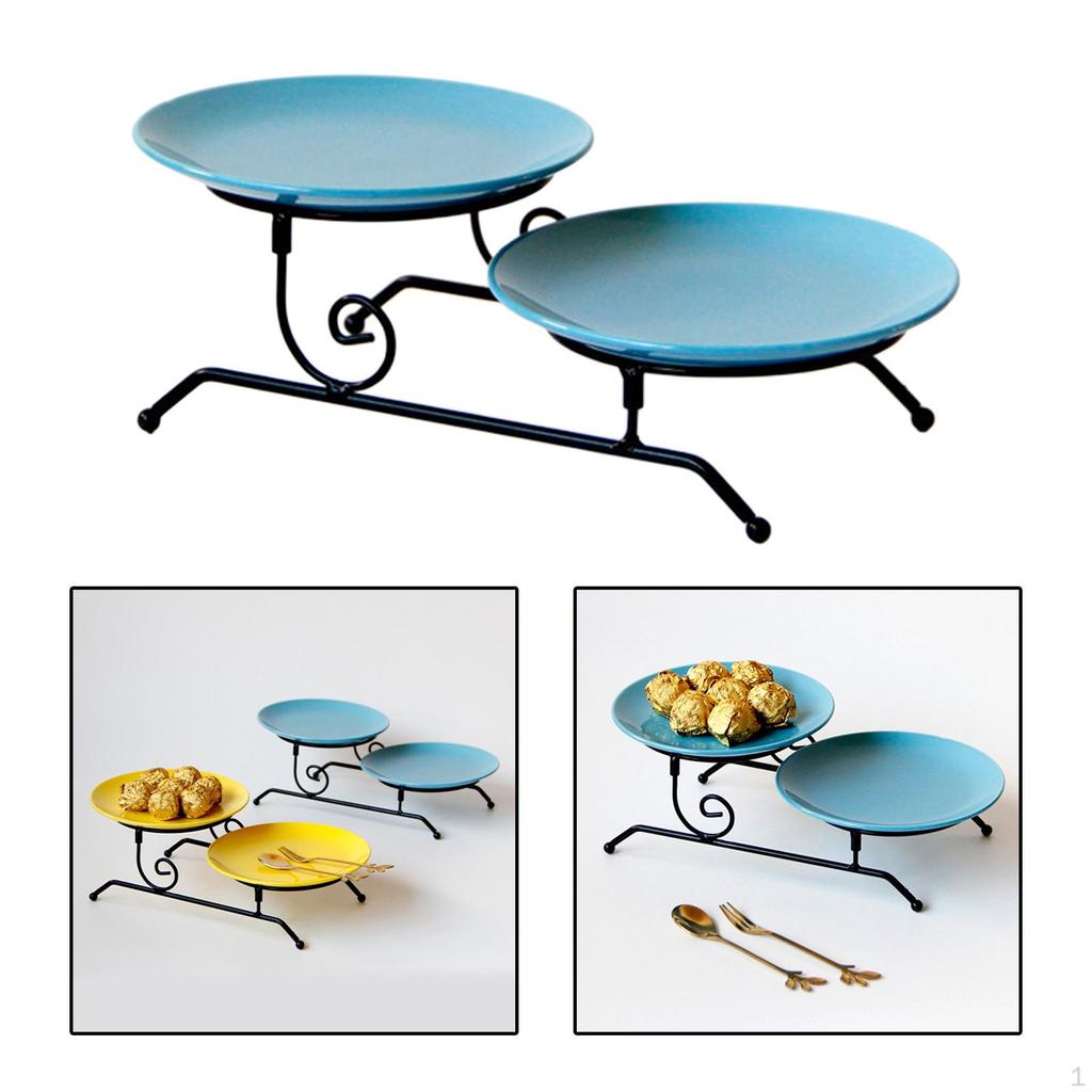 2 Layer Cupcake Cake Stand, Serving Tray Retro Storage Supplies Fruit Containers Display for