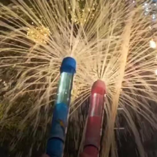 Water Shooter Toy for Kids Sparklers Effect High Pressure Beach Water Squirter Beach Pool Party Toy Pulling Tube Design