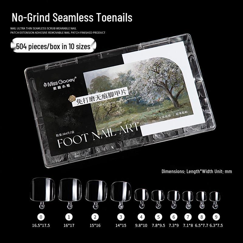 Seamless Full-Adhesive Transparent Toe Nail Extensions 2025