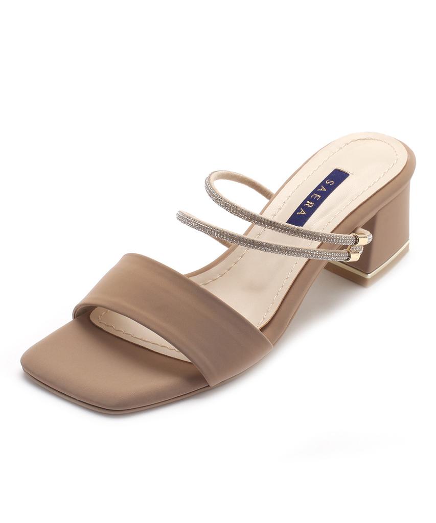Saera Square Toe Cubic Double Strap Mule K56S003 (A Type)