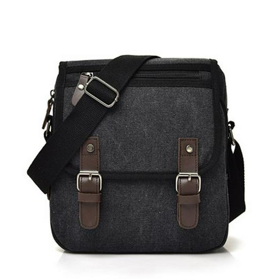 Vintage Men's Canvas Shoulder Bag D7121 - Trendy Casual Fashion for Business and Everyday Use