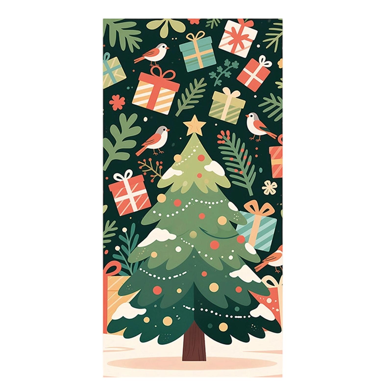 

Christmas Door Cover Holiday Door Backdrop Waterproof Fabric Style of 5